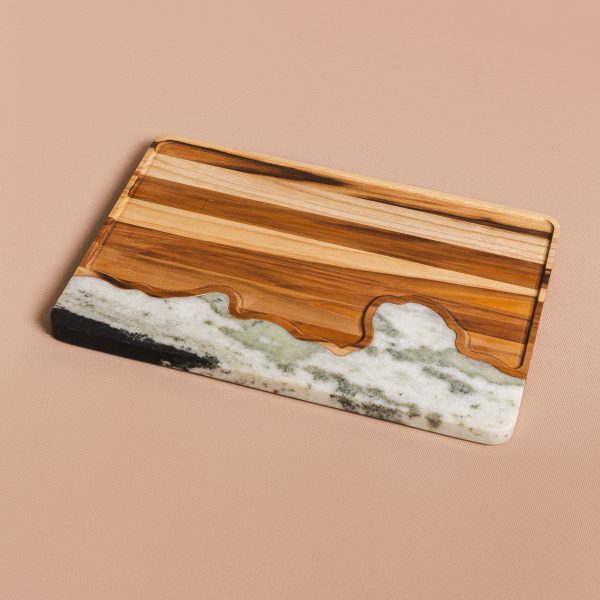 Bandeja Ondare - Madeira Teca e Granito Panda