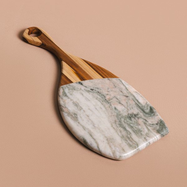 Bandeja Vérsia - Mármore Casa Nova e Madeira Teca