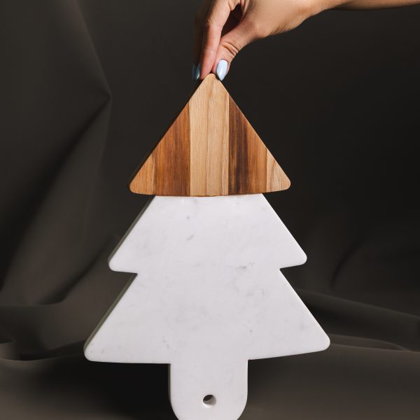 Bandeja Albero Bianco - Mármore Calacata e Madeira Teca