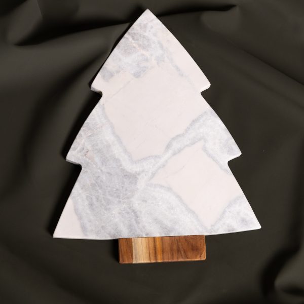 Bandeja Lùmina Bianco - Mármore Calacata e Madeira Teca