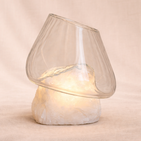 Luminária Luce di Vetro - Vidro soprado em pedra natural com iluminação