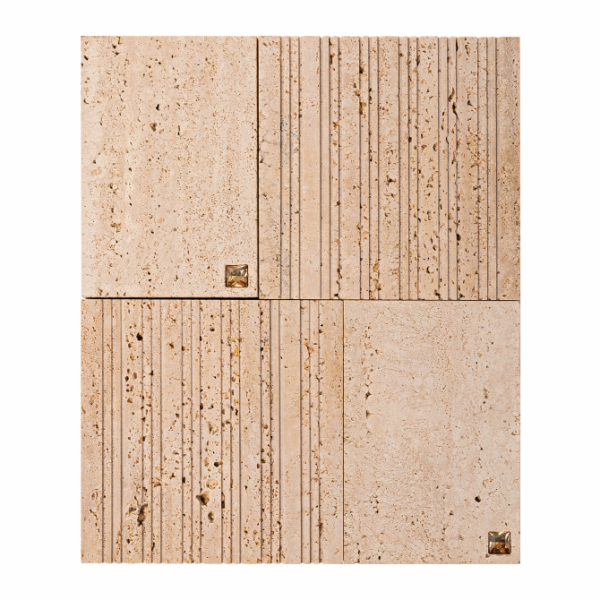 STELLE CADENTI - Mármore Travertino Romano, Cristal Swarovski Gold (MNC 22.0504)