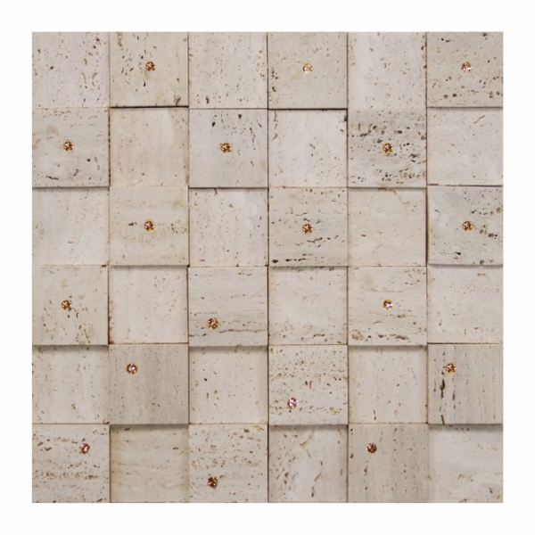 ORVALHO - Mármore Travertino Romano,  Cristal Swarovski Gold (MNC 50.008)